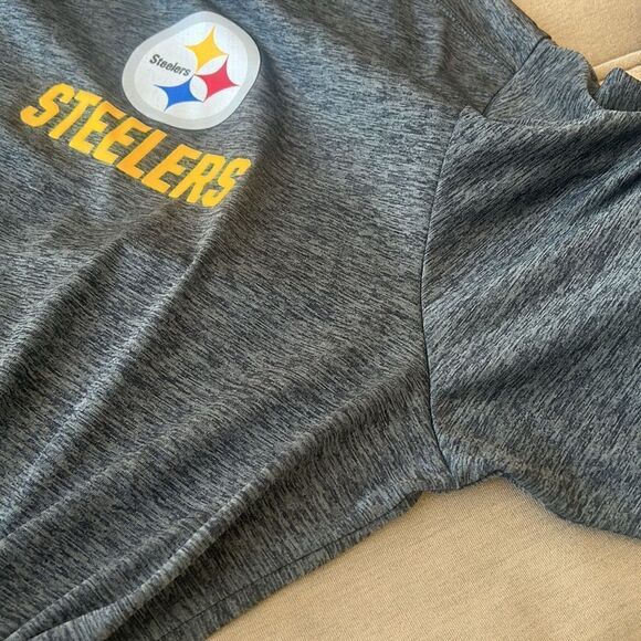 Pittsburgh Steelers XXL T-shirt Gray Logo EUC Short Sleeve Football Sports - Picture 16 of 16